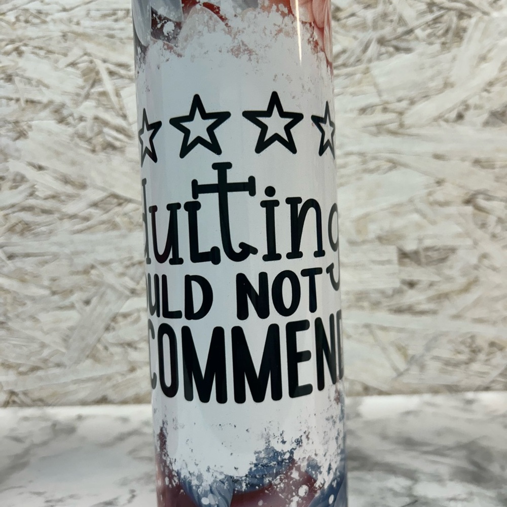 White and Blue Star Patterned Tumbler